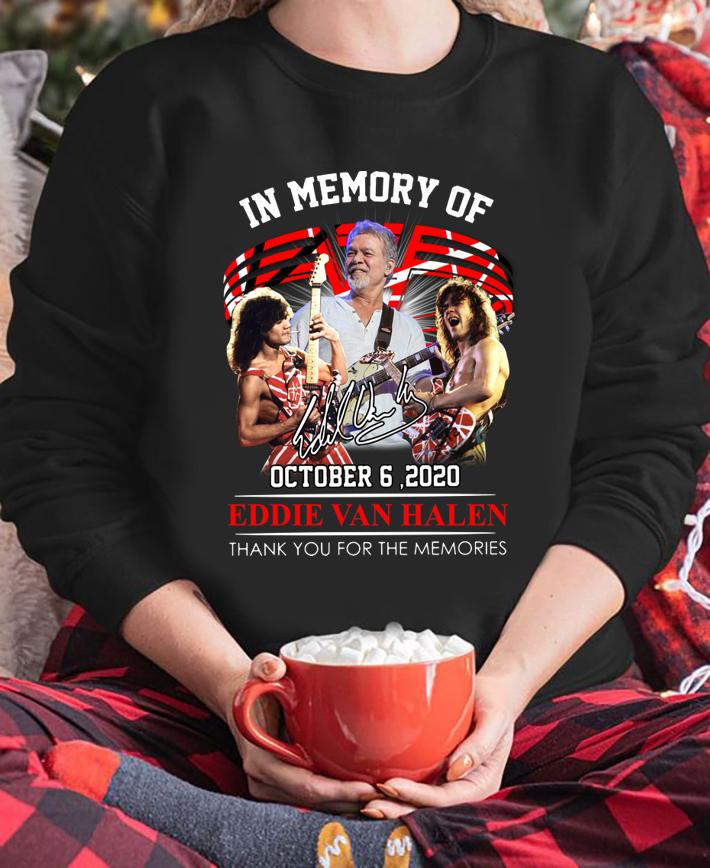 Eddie Van Halen In Memory Of October 6 2020 Thank You For The Memories Signature t-shirt sweatshirt