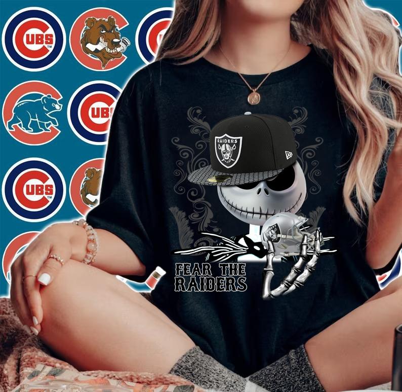 Oakland Raiders Jack Skellington fear the Raiders t-shirt woman shirt