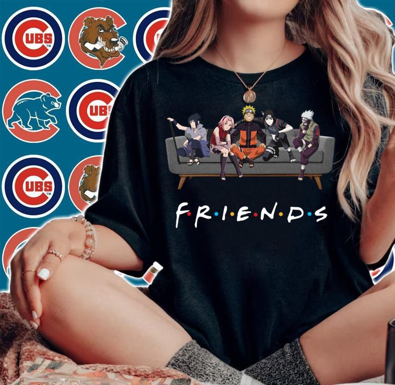 Naruto Characters Anime Friends Sasuke Kakashi Sakura Hinata t-shirt woman shirt