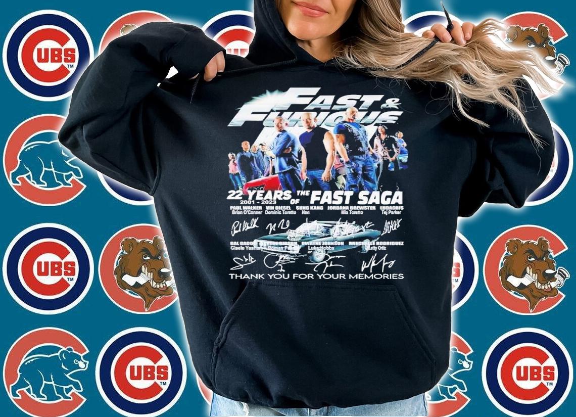 Fast and Furious 22 years of the Fast Saga 2001 2023 thank you for the memories t-shirt hoodie
