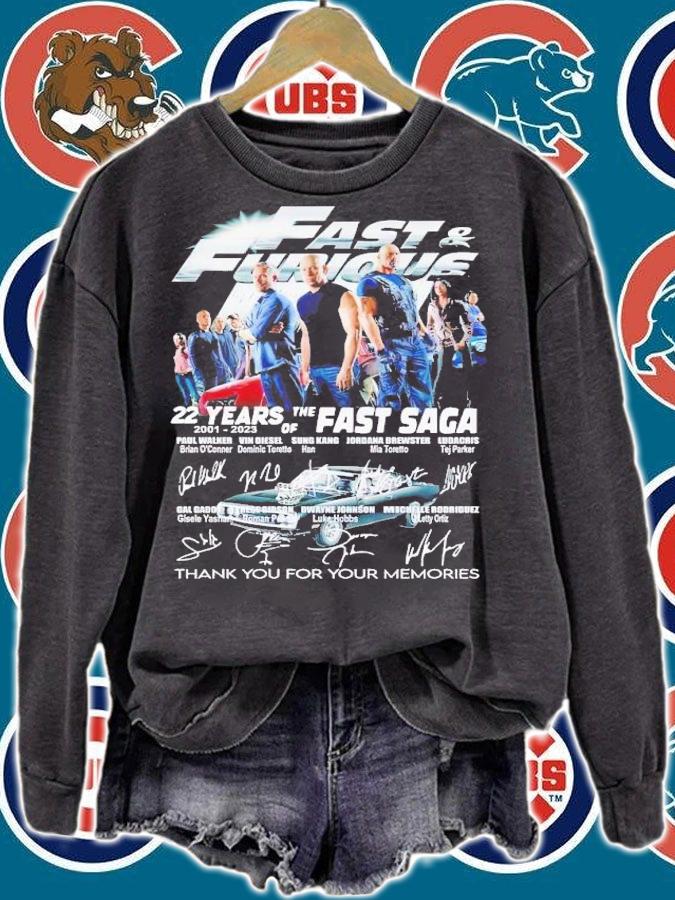 Fast and Furious 22 years of the Fast Saga 2001 2023 thank you for the memories t-shirt sweatshirt