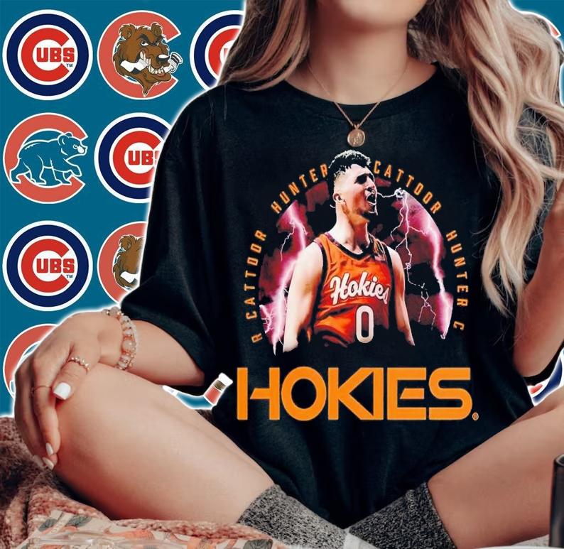 Hunter Cattoor Hokies basketball shirt t-shirt woman shirt