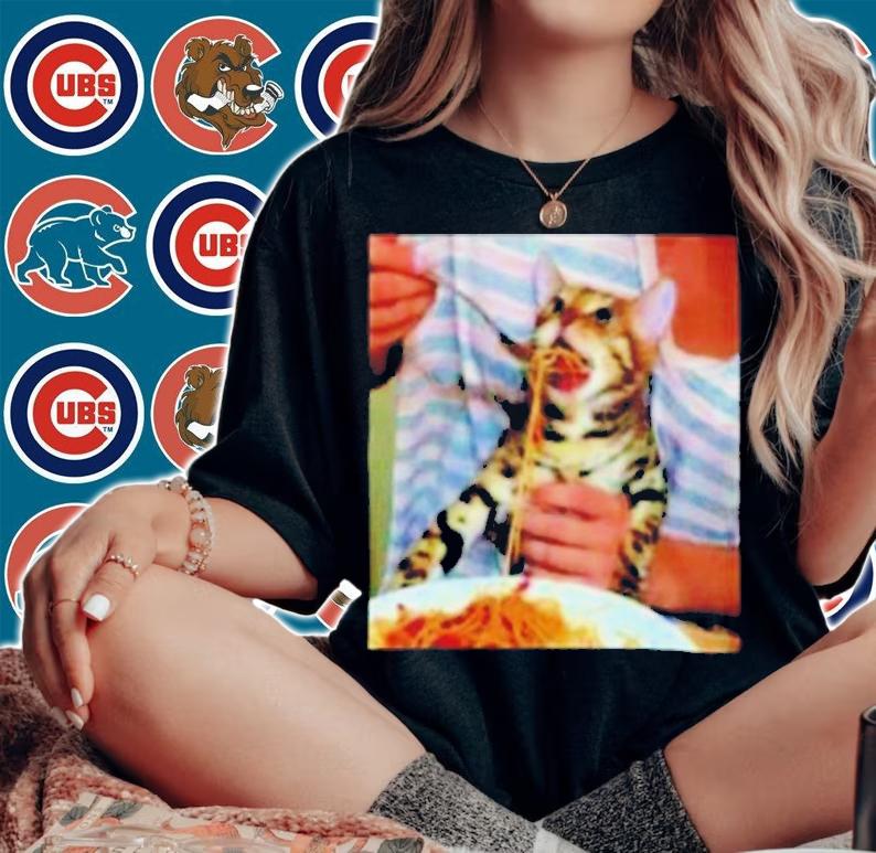 Me You My Memes Cat Eating Spaghetti Shirt t-shirt woman shirt