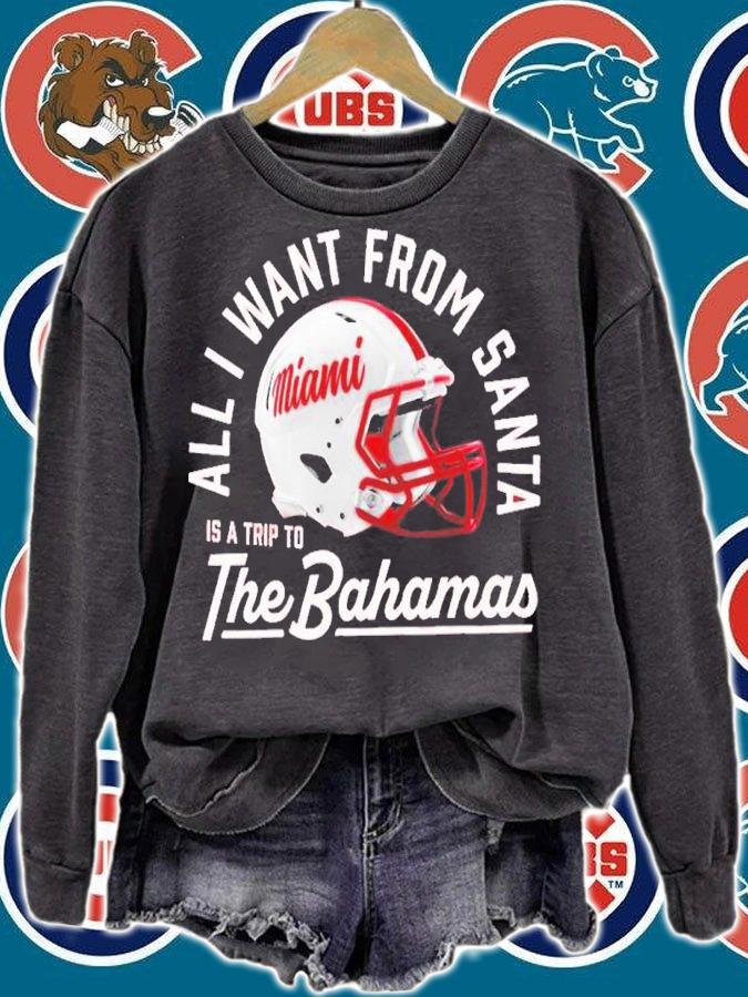 Miami Redhawks All I Want From Santa Is A Trip To The Bahamas Shirt t-shirt sweatshirt