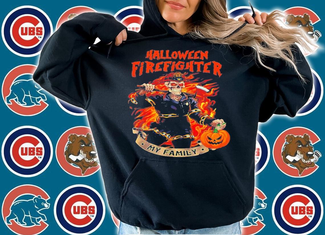 Halloween Skeleton Firefighter My Family T-Shirt t-shirt