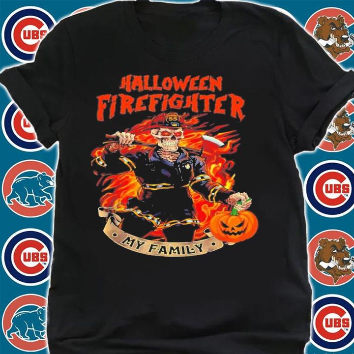 Halloween Skeleton Firefighter My Family T-Shirt t-shirt