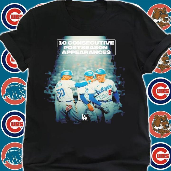Los Angeles Dodgers 10 Consecutive Postseason Appearances Shirt t-shirt