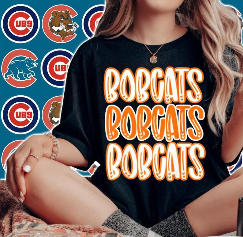 Bobcats Repeating School Spirit Orange Shirt t-shirt woman shirt