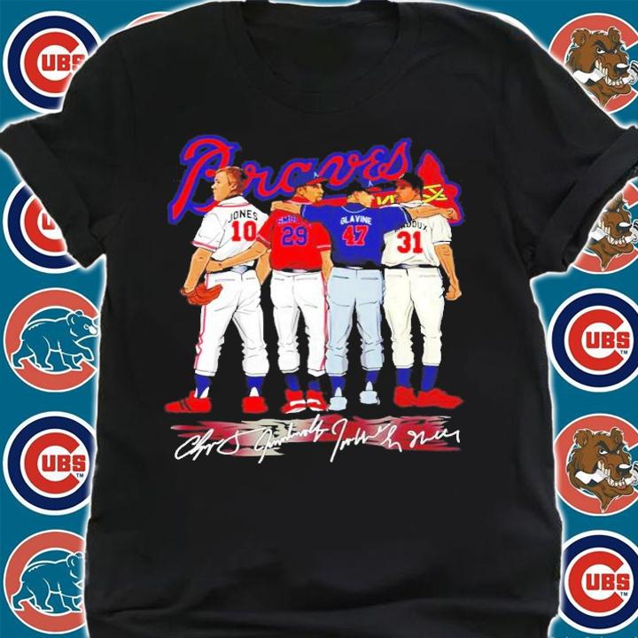 Braves Chipper Jones John Smoltz Tom Glavine Greg Maddux signatures shirt t-shirt