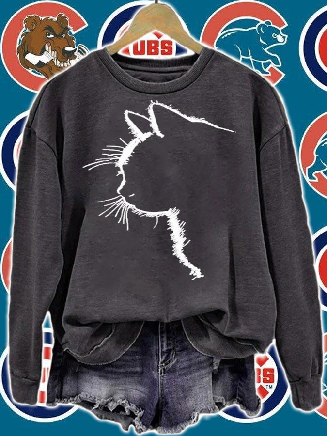Cat Silhouette In White Andrew Hilary Shirt t-shirt