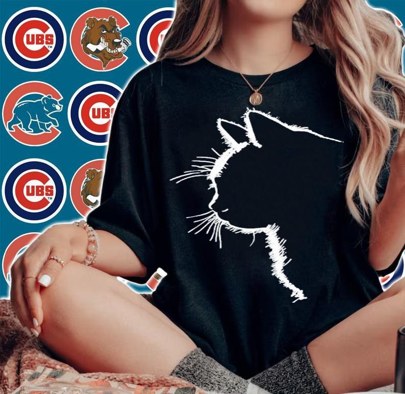 Cat Silhouette In White Andrew Hilary Shirt t-shirt