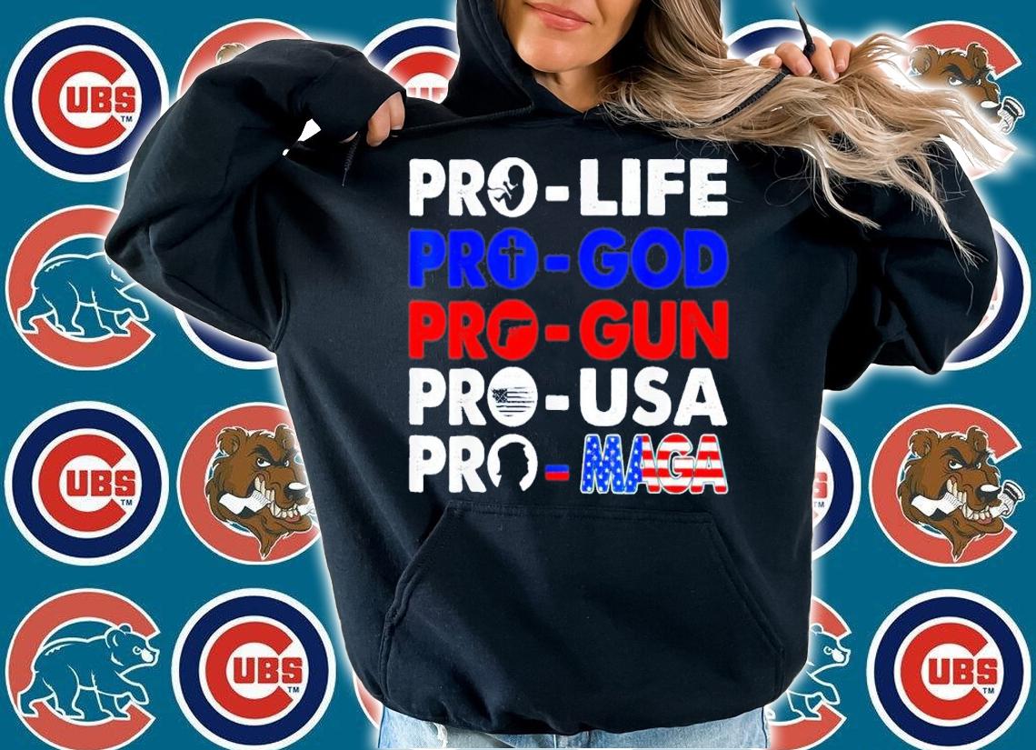 Pro Life Pro God Pro Gun Pro USA Pro MAGA Trump USA Flag T-Shirt t-shirt