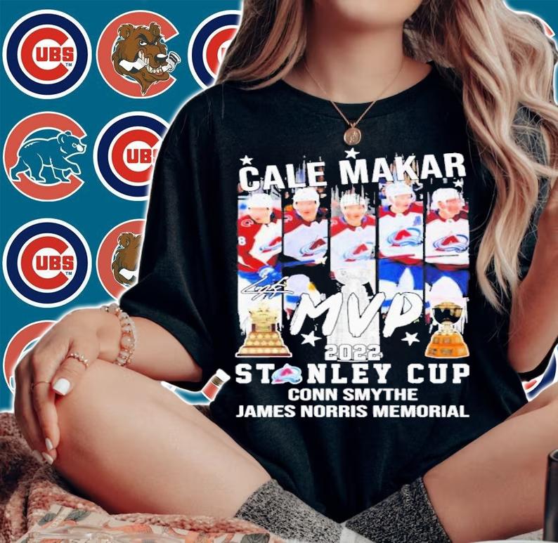 Cale Makar MVP Stanley Cup Conn Smythe James Norris Memorial Signatures 2022 T-Shirt t-shirt