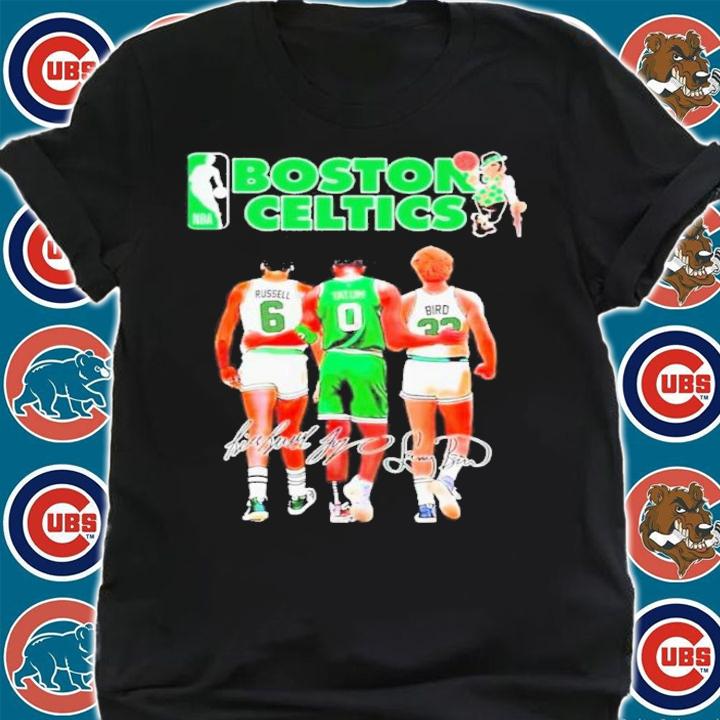 Champion Boston Celtics Bill Russell Jayson Tatum And Larry Bird Signatures Shirt t-shirt shirt