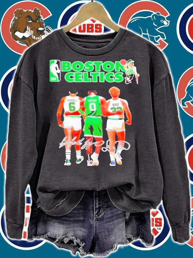 Champion Boston Celtics Bill Russell Jayson Tatum And Larry Bird Signatures Shirt t-shirt sweatshirt