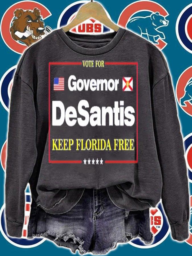 Vote For Governor Desantis Keep Florida Free Shirt t-shirt