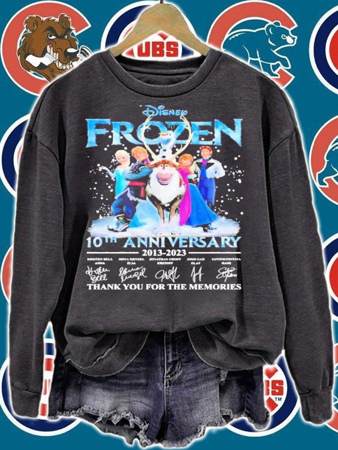 Disney Frozen 10th Anniversary 2013-2023 Signatures Thank You For The Memories Shirt t-shirt sweatshirt
