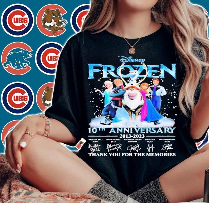Disney Frozen 10th Anniversary 2013-2023 Signatures Thank You For The Memories Shirt t-shirt woman shirt