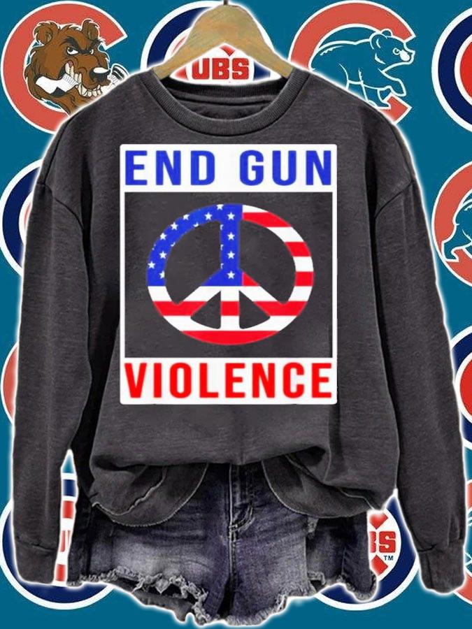 Hippie End Gun Violence USA Flag Shirt t-shirt