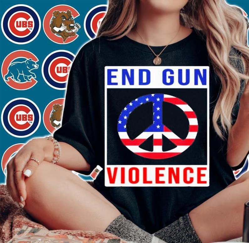 Hippie End Gun Violence USA Flag Shirt t-shirt