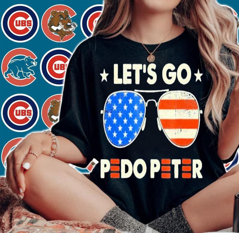 Let's Go Pedo Peter Glasses American Flag Shirt t-shirt