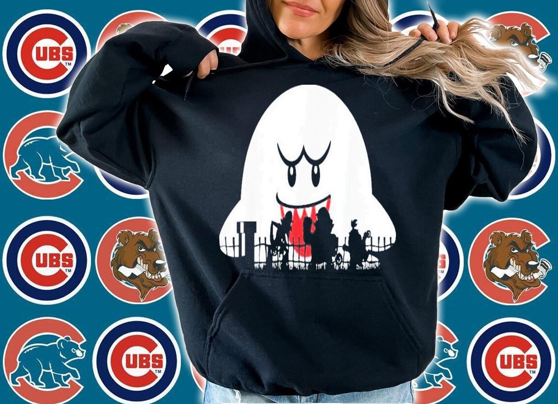 Super Mario Boo Trick Or Treat Halloween Silhouette T-Shirt t-shirt hoodie