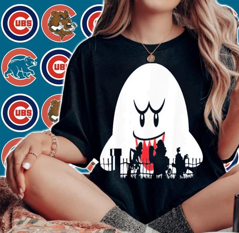 Super Mario Boo Trick Or Treat Halloween Silhouette T-Shirt t-shirt woman shirt