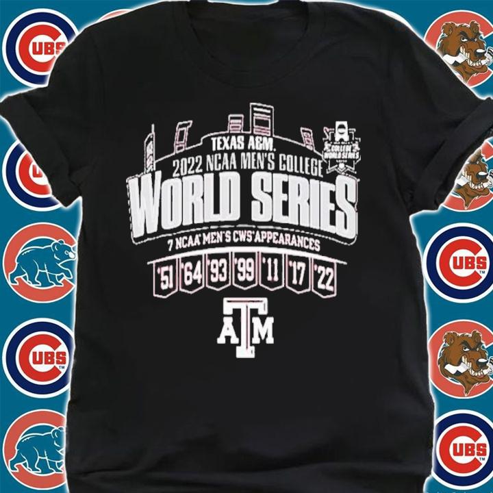 Texas A&M Men's College World Series 7 NCAA CWS Appearances Shirt t-shirt shirt