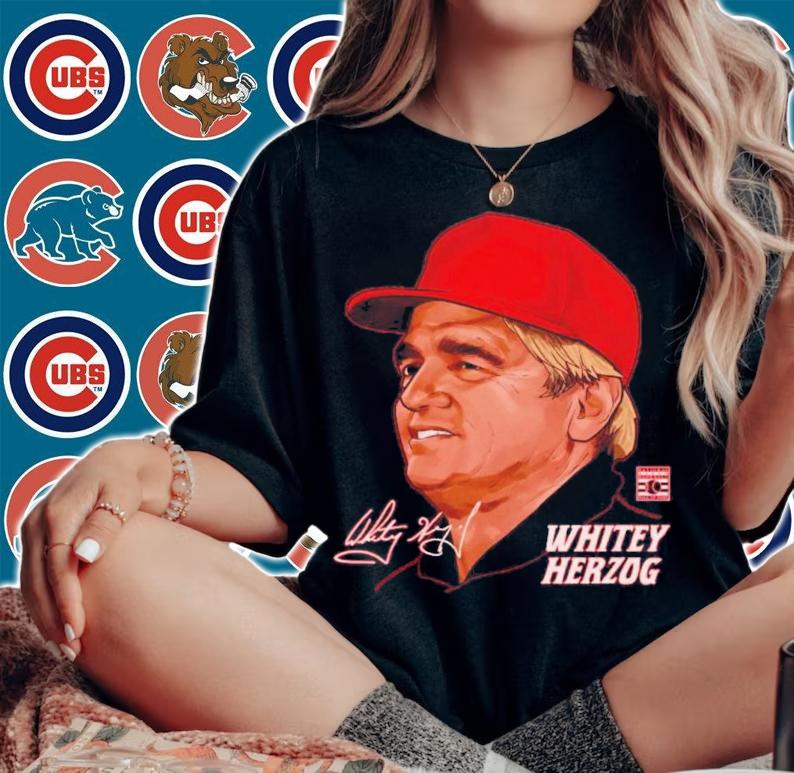 Whitey Herzog St. Louis Profile Baseball Shirt t-shirt