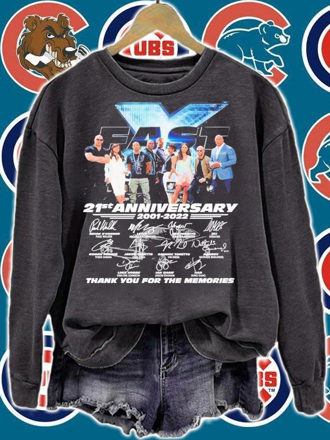 21st anniversary 2001-2022 signature thank you for the memories shirt t-shirt sweatshirt