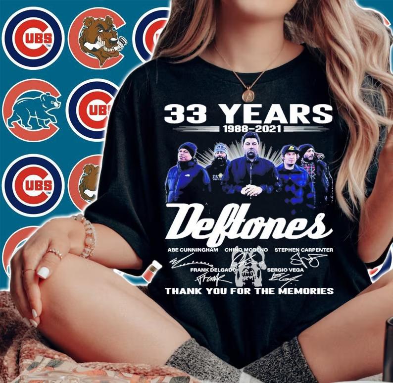 33 years 1988-2021 Deftones signatures shirt t-shirt woman shirt