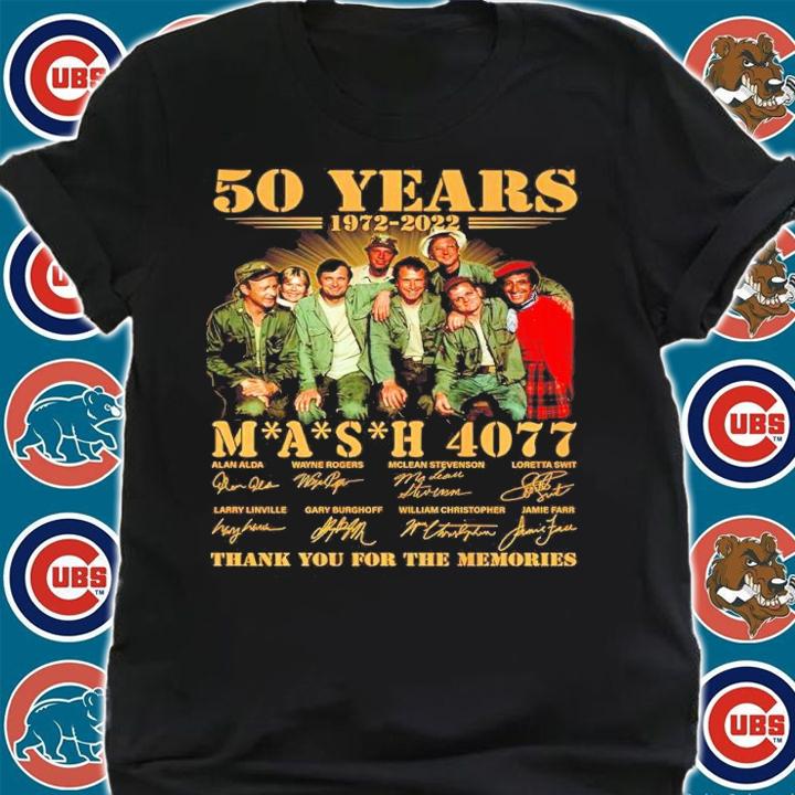 50 Years 1972-2022 Mash 4077 Signatures Thank You For The Memories Shirt t-shirt shirt