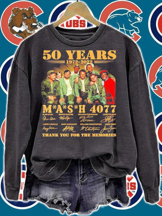 50 Years 1972-2022 Mash 4077 Signatures Thank You For The Memories Shirt t-shirt sweatshirt