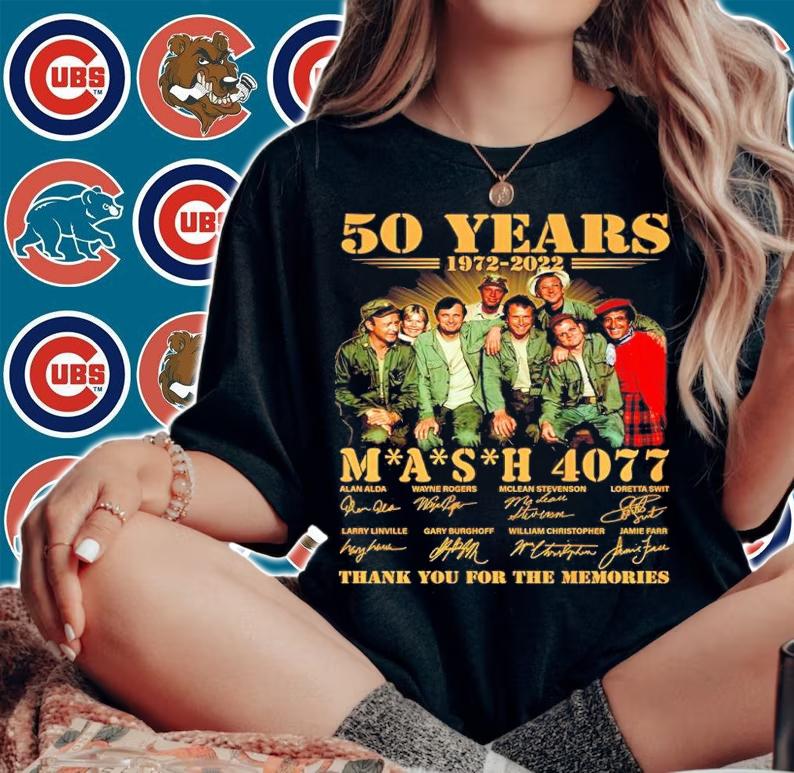 50 Years 1972-2022 Mash 4077 Signatures Thank You For The Memories Shirt t-shirt woman shirt