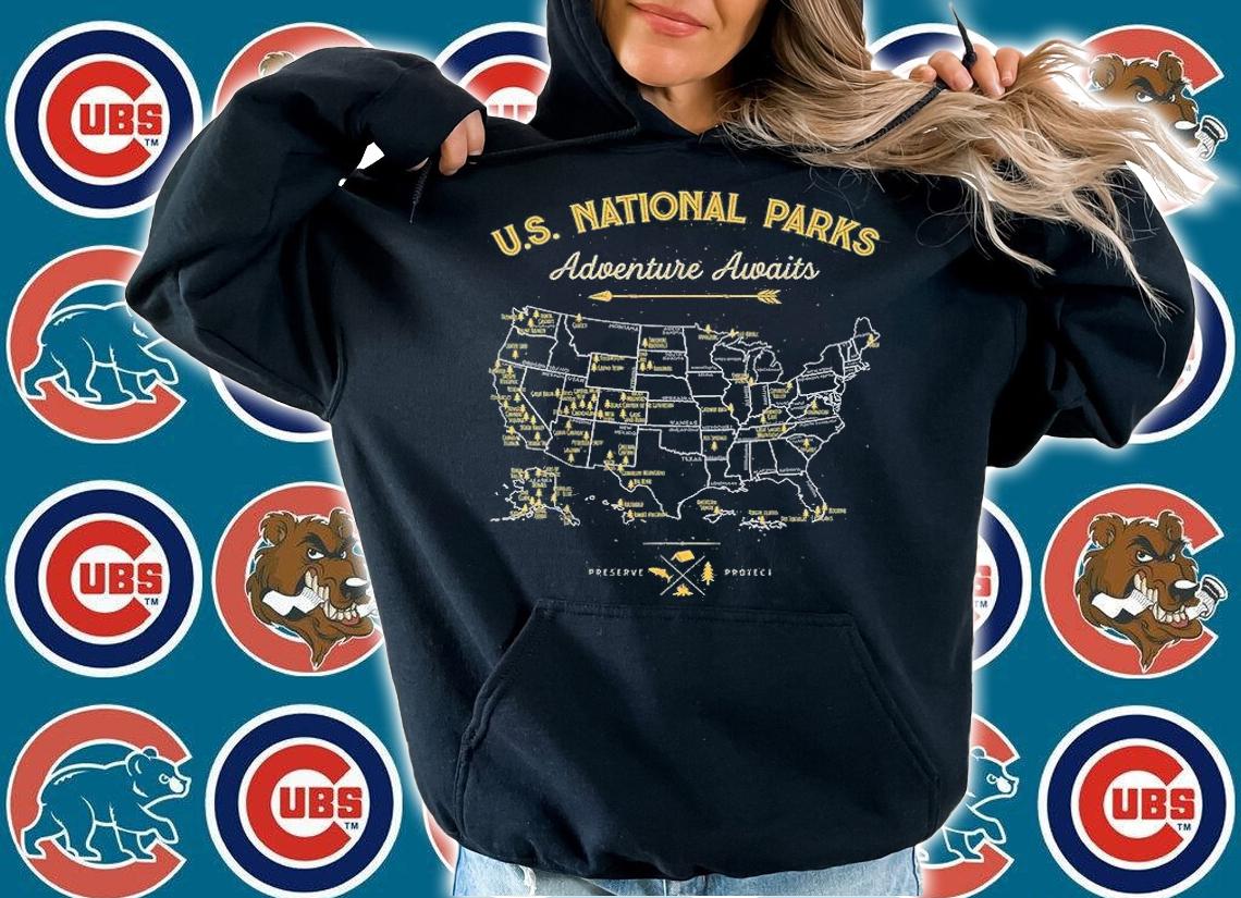 62 National Parks Map Gifts US Park Vintage Camping Hiking T-Shirt t-shirt