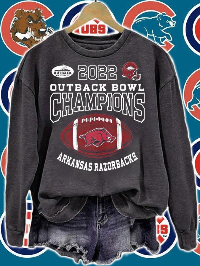 2022 Outback Bowl Champion Arkansas Razorbacks Crimson T-Shirt t-shirt