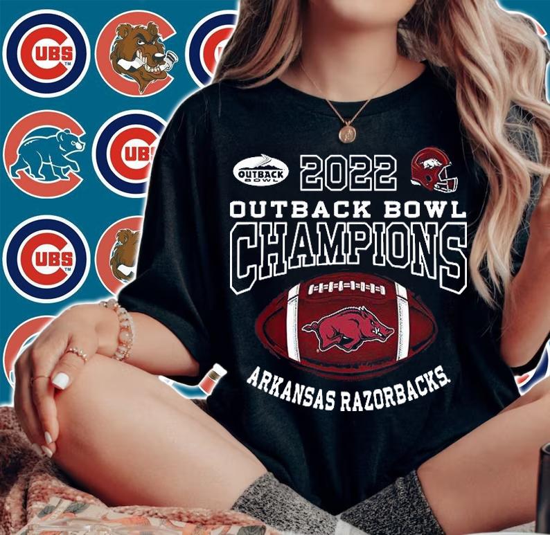 2022 Outback Bowl Champion Arkansas Razorbacks Crimson T-Shirt t-shirt
