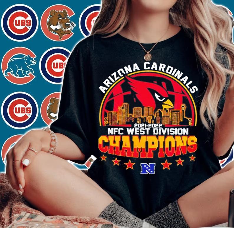 Arizona Cardinals 2021-2022 NFC West Division Championship Football Shirt t-shirt woman shirt