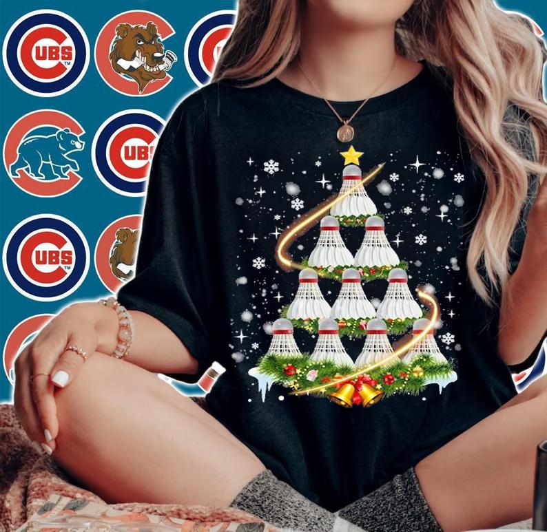 Badminton Shuttlecock Christmas Tree Badminton Love T-Shirt t-shirt woman shirt
