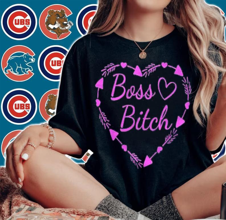 Boss Bitch Funny Cute Heart Sarcastic Adult Humor Gift Shirt t-shirt woman shirt