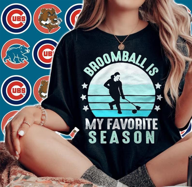 Broomball is my favorite season winter ice sports T-shirt t-shirt woman shirt
