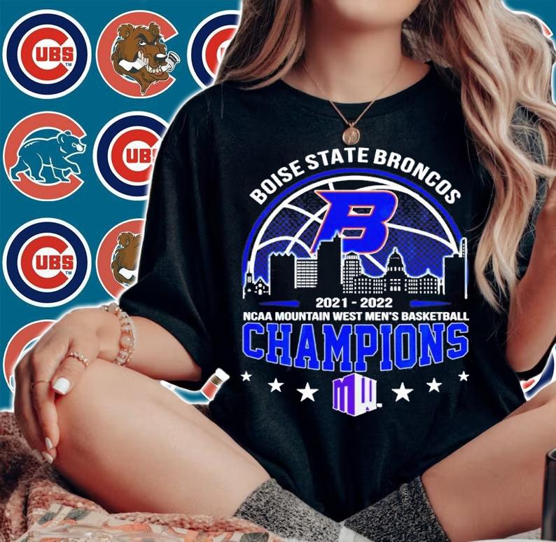 Boise State Broncos 2021-2022 NCAA Mountain West Men's Basketball Champions Shirt t-shirt woman shirt