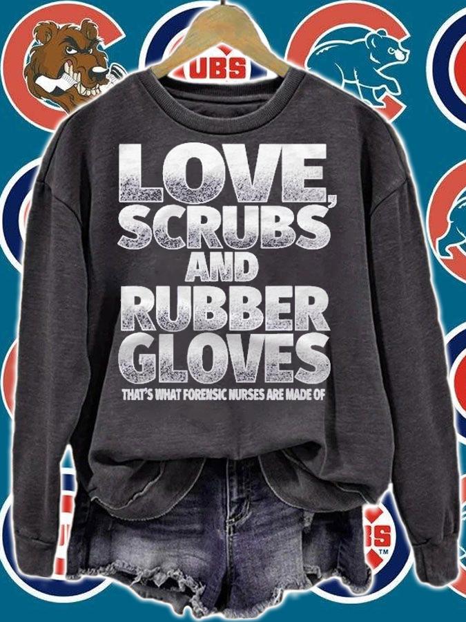 Cute Forensic Nurse Shirt Love Scrubs And Rubber Gloves Shirt t-shirt