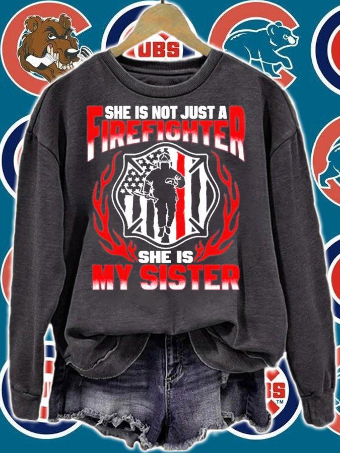 My Sister Is Firefighter Hero Proud Fire Brother Sister T-Shirt t-shirt sweatshirt