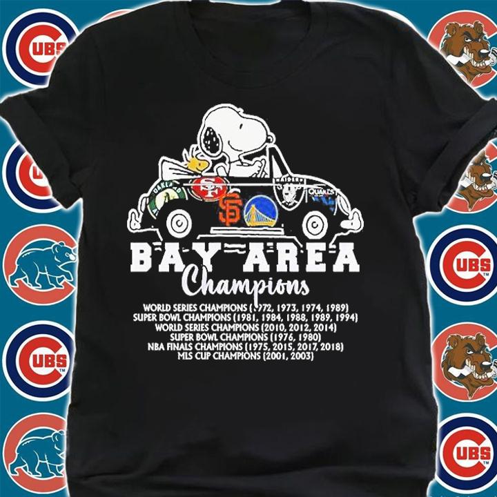 Snoopy And Woodstock Riding Car Bay Area Champions 2022 T-Shirt t-shirt shirt