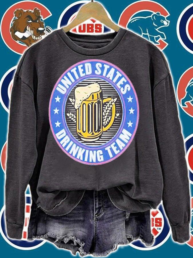 United States drinking team logo funny T-shirt t-shirt