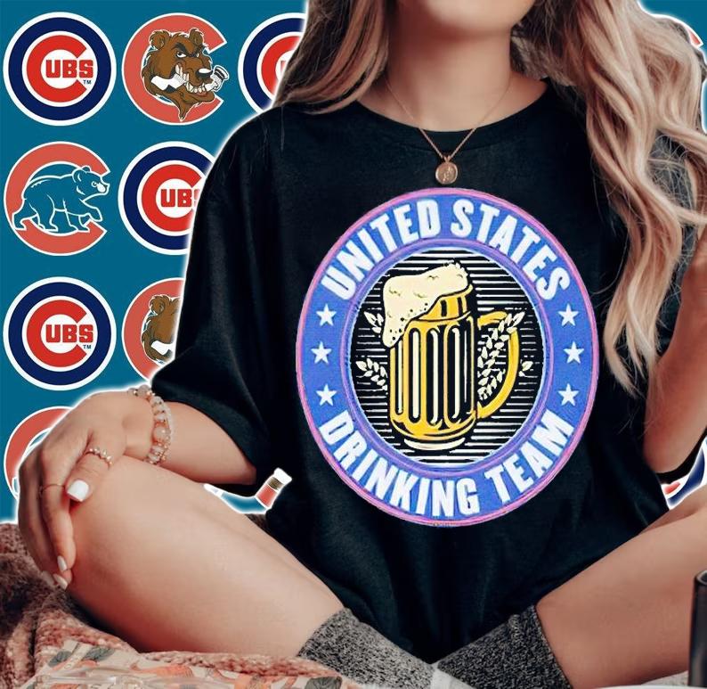 United States drinking team logo funny T-shirt t-shirt