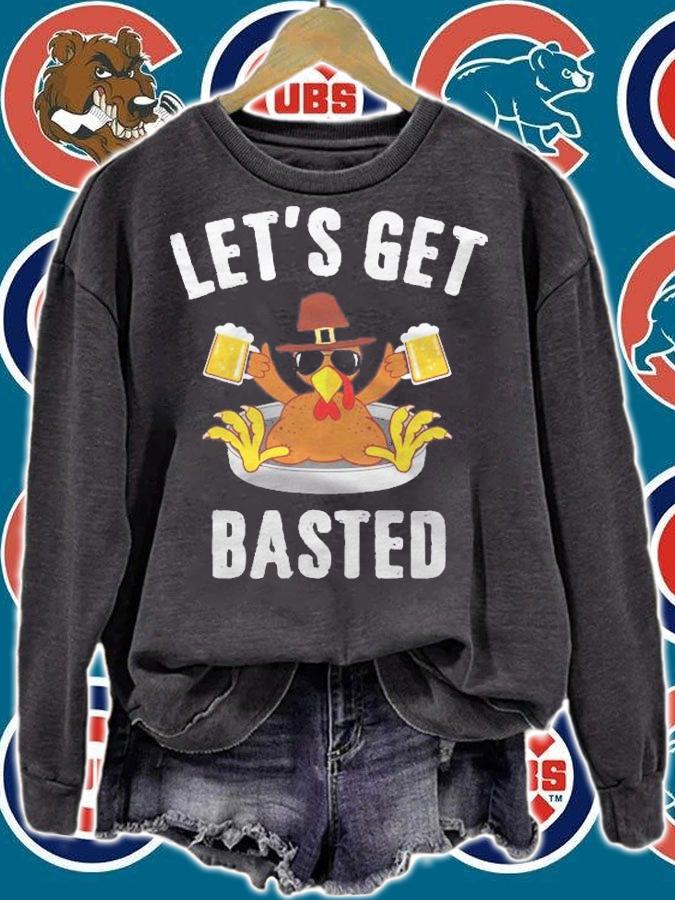 Lets Get Basted Funny Thanksgiving Beer Shirt t-shirt sweatshirt