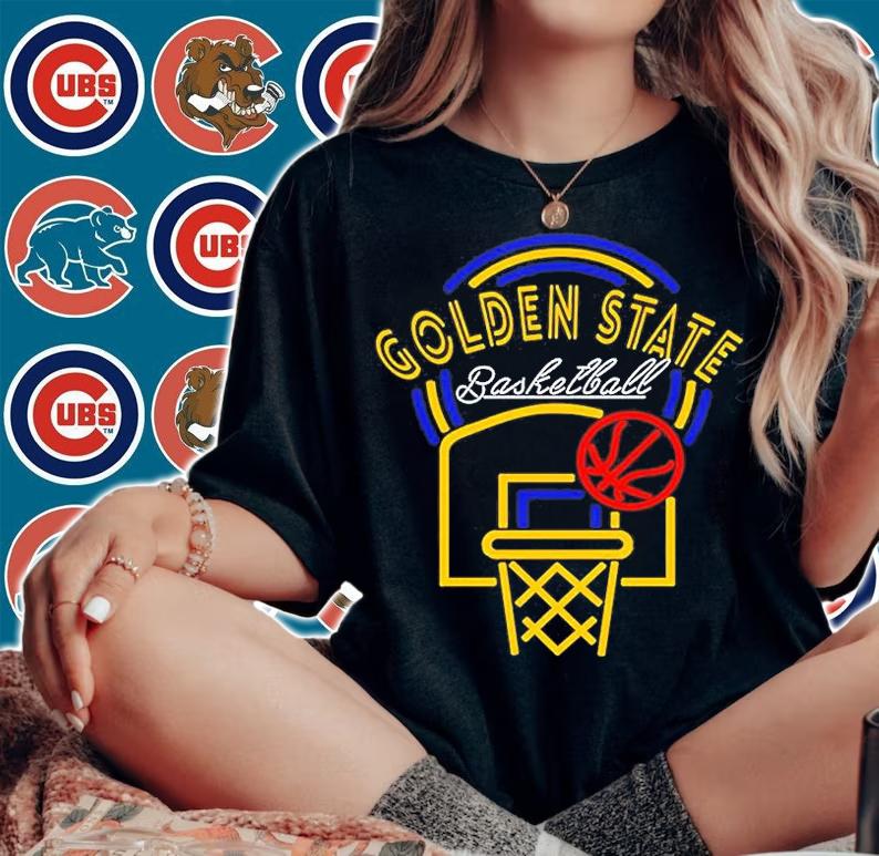 Neon Golden State Basketball T-Shirt t-shirt woman shirt