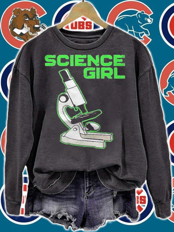 Science Girl With Microscope Shirt t-shirt
